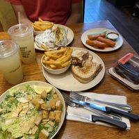 Ruben burger quesadilla chicken strips Caesar salad chocolate cake  at Next Level Veggie Grill - Downtown in Seattle