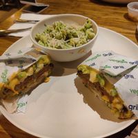 Diablo quesadilla and pesto pasta at Next Level Veggie Grill - Downtown in Seattle