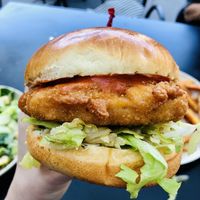 Buffalo chick’n sandwich at Veggie Grill by Next Level - Downtown in Seattle