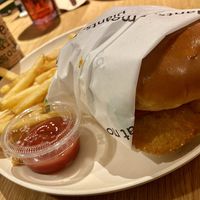 fish burger  at Veggie Grill by Next Level - Downtown in Seattle