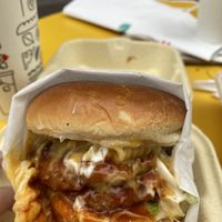 Mac and cheese burger 🍔 🤤  at Veggie Grill by Next Level - Downtown in Seattle