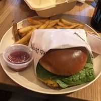 Burger & fries  at Veggie Grill by Next Level - Downtown in Seattle