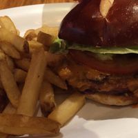Beyond Meat Burger and fries  at Next Level Veggie Grill - Downtown in Seattle