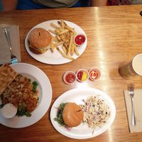 nice burgers and some chickpeas stuff at Next Level Veggie Grill - Downtown in Seattle