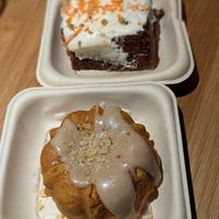 Carrot Cake and Pumpkin Cake at Veggie Grill by Next Level - Downtown in Seattle