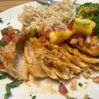 Flaking of the salmon   at Veggie Grill by Next Level - Downtown in Seattle