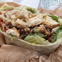 Chicken and tempeh bacon wrap.   at Veggie Grill by Next Level - Downtown in Seattle