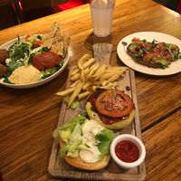 Burger, salad, avocado toast at Next Level Veggie Grill - Downtown in Seattle