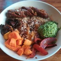 Rustic farm bowl + apple sage sausage at Next Level Veggie Grill - Downtown in Seattle