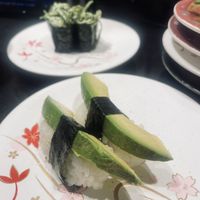 Avocado sushi  at Mawashizushi Katsu  in Tokyo