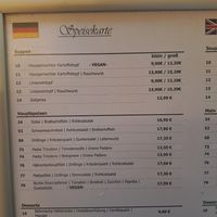 Menu at Offizierskasino in Koenigstein