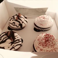 Red velvet, and s'mores  at Pearl's Cupcake Shoppe in Richmond