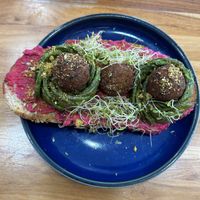 Falafel Avocado Toast (ask for vegan)  at HASS Kitchen in Gainesville