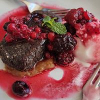 Raw choc brownie with coconut sorbet at Sopas & Co - Maybe closed in Batalha