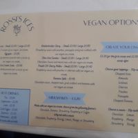 Inside menu at Rossi's Ices in Weymouth