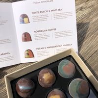 3 vegan flavors  at Madaq Chocolatier in Maastricht