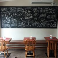 Cool sign inside!  at Raw Cafe in Lima