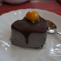 Chocolate blueberry cake. at Raw Cafe in Lima