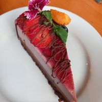Chocolate cheesecake at Raw Cafe in Lima