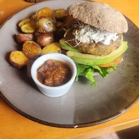 Super Vegan burger at Raw Cafe in Lima