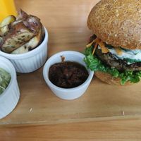 Mush burger at Raw Cafe in Lima