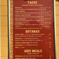 Menu  at Sanchos Taco Bar in Darwin