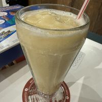 This passionfruit milkshake was made from sorbet ice cream and almond milk and it was really yummy.  at The Bard And Bear in Hamilton