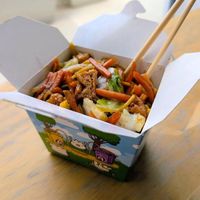 Vegan Kung Pao box at Oodle Noodle in Edmonton