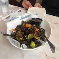 Brussels sprouts - order balsamic to make vegan - delicious!!!  at Silver Diner in Springfield
