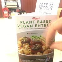 ad for vegan food! at Silver Diner in Springfield