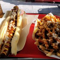 Classic Massive Weiner and Disco Fries at Massive Wieners in Prahran
