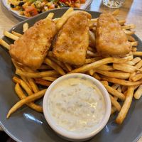 Fish and chips  at My Vegan Gold in Los Angeles
