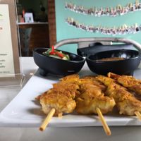 Chicken Satay (8$) at My Vegan Gold in Los Angeles