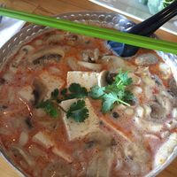Wild mushroom noodles at My Vegan Gold in Los Angeles