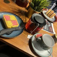 Battenberg and a pot of tea  at Cozy Seven in Southampton