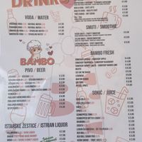 Menu1  at Bambo in Pula