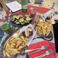 Burger, Fries, vegetables   at Bambo in Pula