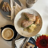 Green Goddess sandwich with vegan baked goods   at Púca in Dingle