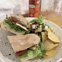 Sandwich and store bought chips   at Púca in Dingle