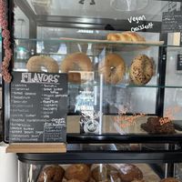 Bagels and croissant are vegan  at Harbor Fox Coffee Bar in West Dennis