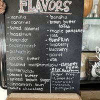Coffee flavors   at Harbor Fox Coffee Bar in West Dennis