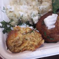 Inside the oat cutlets at Avocado Vegan Bistro in Gdansk