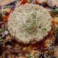 Curry with smoked tofu and nuts at Avocado Vegan Bistro in Gdansk