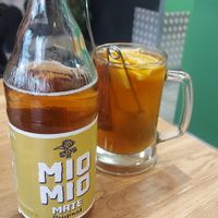 Mate fizzy drink & warming black tea at Avocado Vegan Bistro in Gdansk