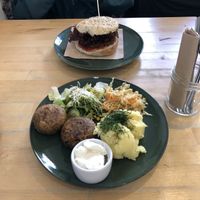 Mexican burger and cabbage cutlets  at Avocado Vegan Bistro in Gdansk