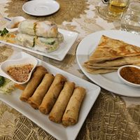 Summer rolls, spring rolls & roti at Sabaidee Pah Khao Lao in Petone