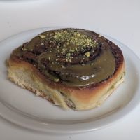 Pistachio Friday roll. Wowzers at DAMKA • cafè & bakery in Krakow