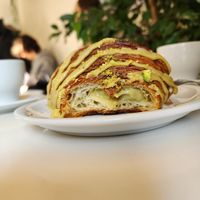 Inside view... yummy pistachio cream filling at DAMKA • cafè & bakery in Krakow