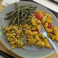 Pasta, farro salad and green beans. I think this was around 11-12 euros (I had already had a few mouthfuls when I took this photo). at Ceccolinibio in Ravenna