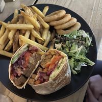 Salt and chill "beef" wrap at The Hutch at The Hatter in Edinburgh